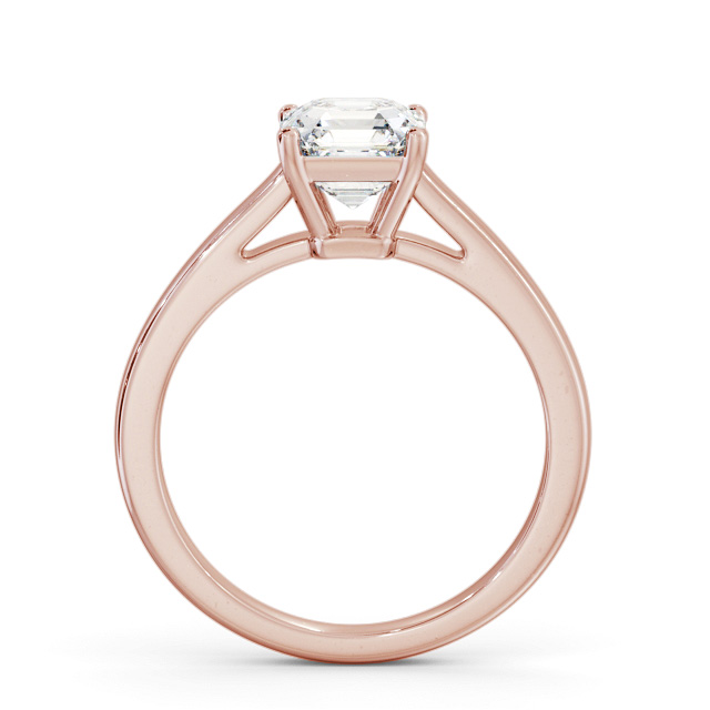 Asscher Diamond Engagement Ring 9K Rose Gold Solitaire - Beragh ENAS32_RG_UP