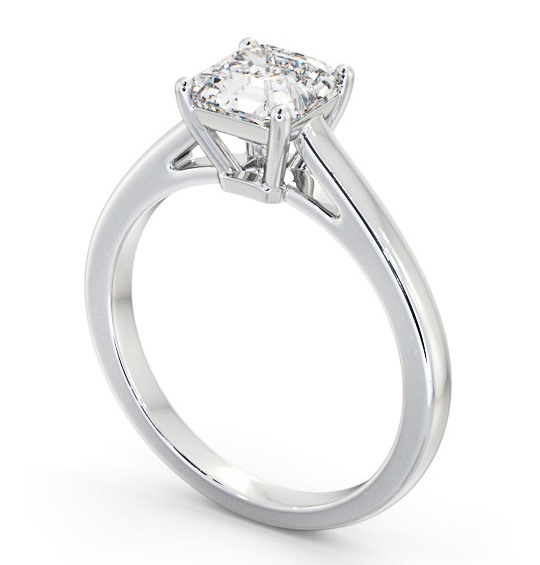 Asscher Diamond Box Style Setting Engagement Ring 18K White Gold Solitaire ENAS32_WG_THUMB1 