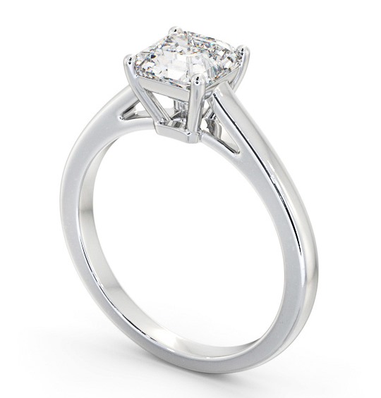 Asscher Diamond Box Style Setting Engagement Ring Palladium Solitaire ENAS32_WG_THUMB1