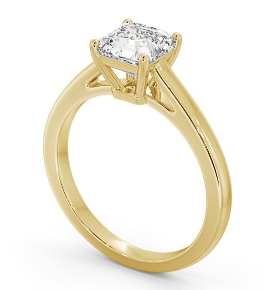 Asscher Diamond Box Style Setting Engagement Ring 18K Yellow Gold Solitaire ENAS32_YG_THUMB1 