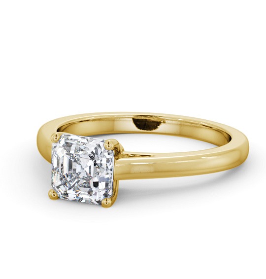  Asscher Diamond Engagement Ring 9K Yellow Gold Solitaire - Beragh ENAS32_YG_THUMB2 