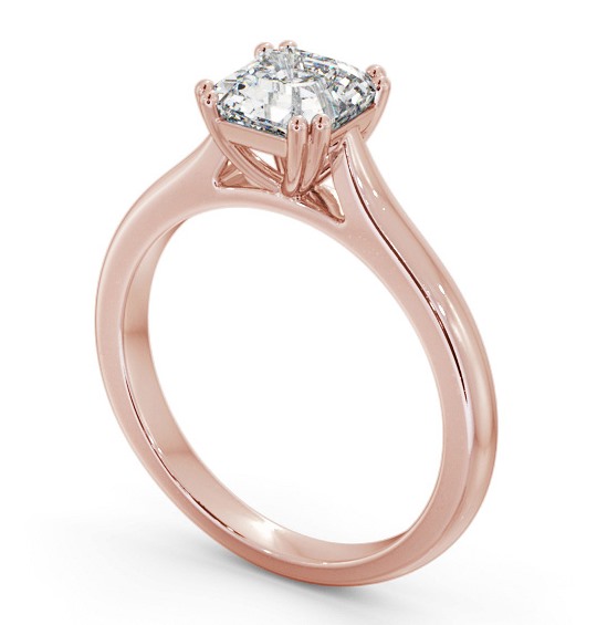 Asscher Diamond 8 Prong Engagement Ring 18K Rose Gold Solitaire ENAS33_RG_THUMB1 