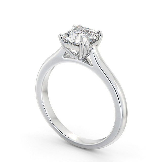 Asscher Diamond Engagement Ring 9K White Gold Solitaire - Belise ENAS33_WG_SIDE