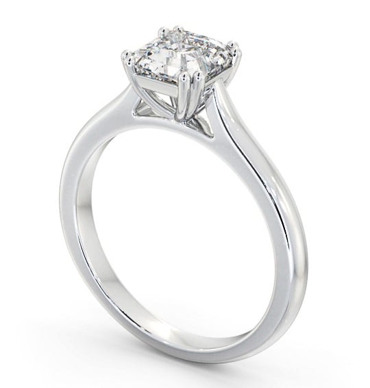  Asscher Diamond Engagement Ring Palladium Solitaire - Belise ENAS33_WG_THUMB1 