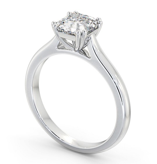 Asscher Diamond 8 Prong Engagement Ring Platinum Solitaire ENAS33_WG_THUMB1 