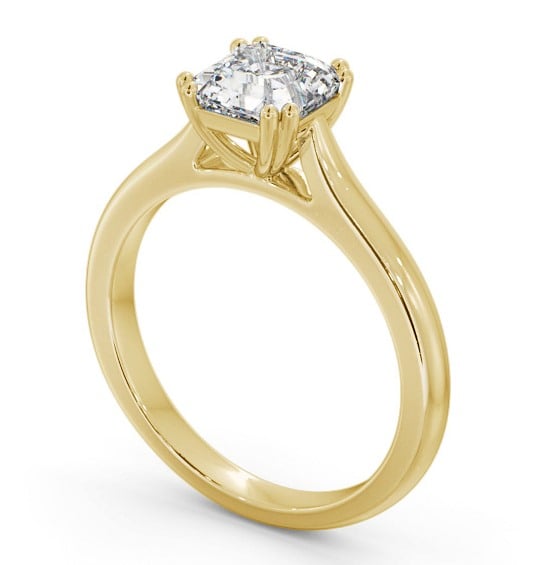 Asscher Diamond 8 Prong Engagement Ring 9K Yellow Gold Solitaire ENAS33_YG_THUMB1 