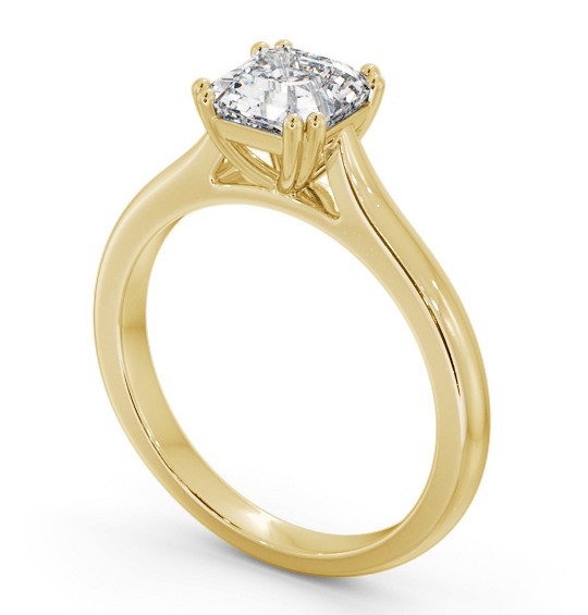 Asscher Diamond 8 Prong Engagement Ring 18K Yellow Gold Solitaire ENAS33_YG_THUMB1