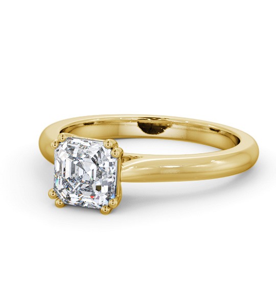 Asscher Diamond 8 Prong Engagement Ring 9K Yellow Gold Solitaire ENAS33_YG_THUMB2 