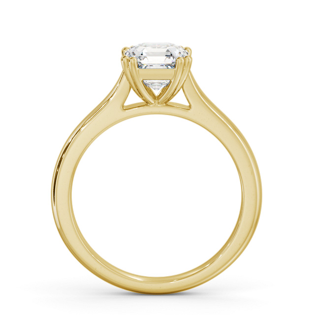 Asscher Diamond Engagement Ring 9K Yellow Gold Solitaire - Belise ENAS33_YG_UP