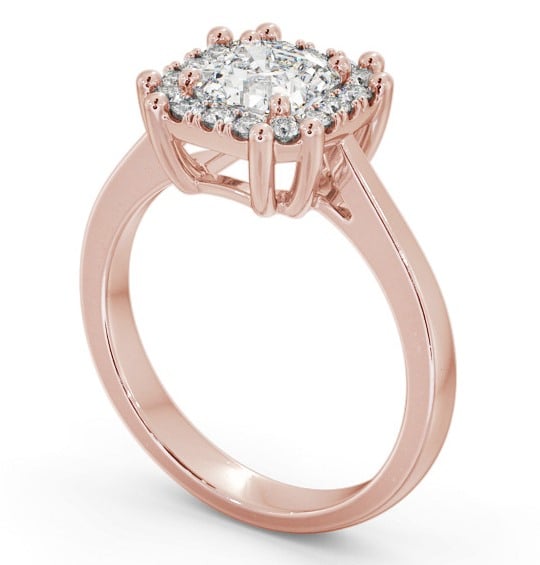  Halo Asscher Diamond Engagement Ring 9K Rose Gold - Ballantrae ENAS35_RG_THUMB1 