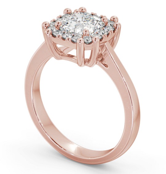 Halo Asscher Diamond Cluster Engagement Ring 9K Rose Gold ENAS35_RG_THUMB1