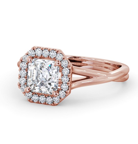  Halo Asscher Diamond Engagement Ring 9K Rose Gold - Enslow ENAS36_RG_THUMB2 