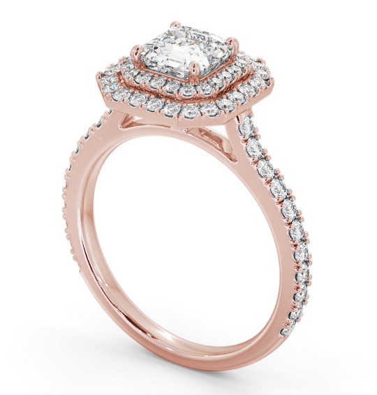  Halo Asscher Diamond Engagement Ring 18K Rose Gold - Nayeli ENAS37_RG_THUMB1 