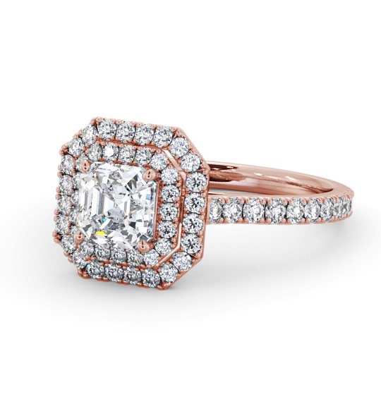  Halo Asscher Diamond Engagement Ring 18K Rose Gold - Nayeli ENAS37_RG_THUMB2 