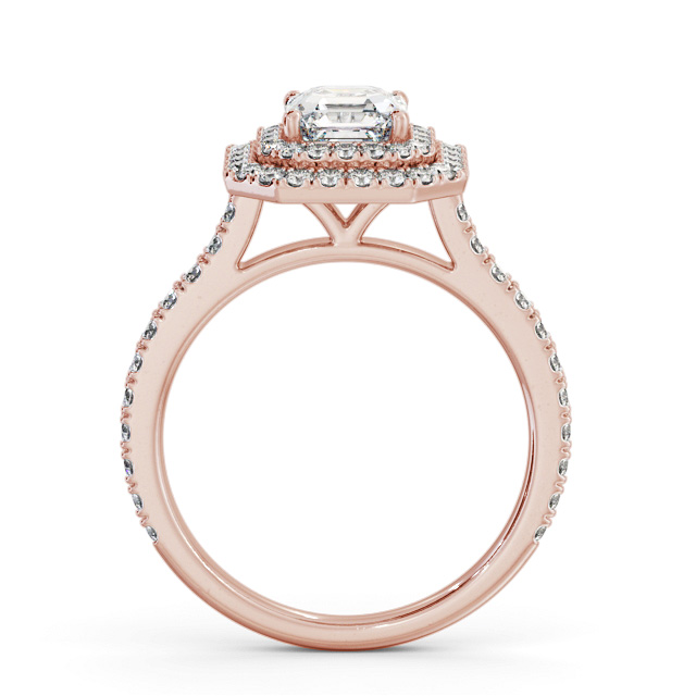 Halo Asscher Diamond Engagement Ring 18K Rose Gold - Nayeli ENAS37_RG_UP