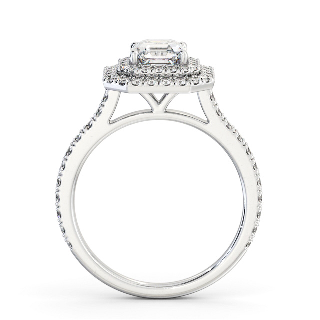 Halo Asscher Diamond Engagement Ring Platinum - Nayeli ENAS37_WG_UP