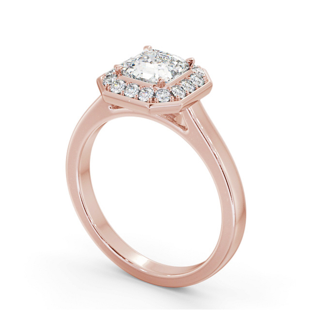 Halo Asscher Diamond Engagement Ring 9K Rose Gold - Chadbury ENAS38_RG_SIDE