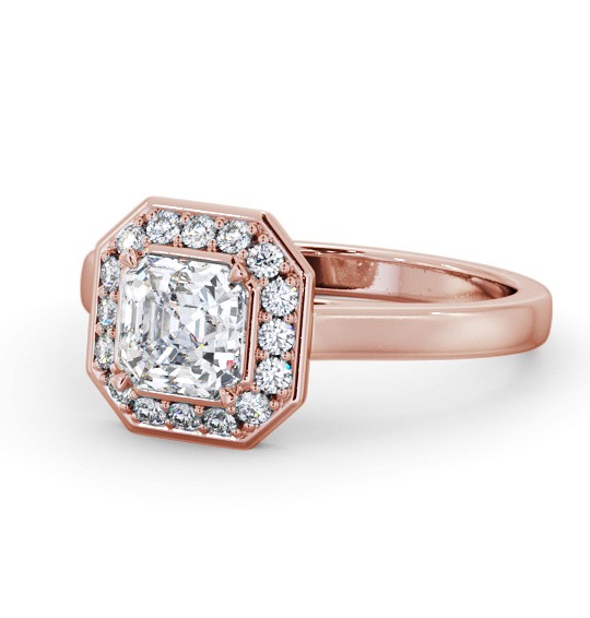  Halo Asscher Diamond Engagement Ring 18K Rose Gold - Chadbury ENAS38_RG_THUMB2 