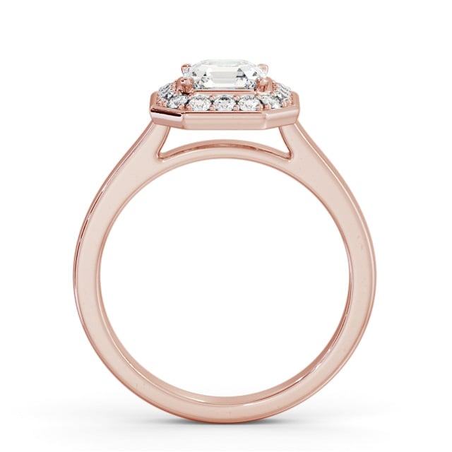 Halo Asscher Diamond Engagement Ring 9K Rose Gold - Chadbury ENAS38_RG_UP