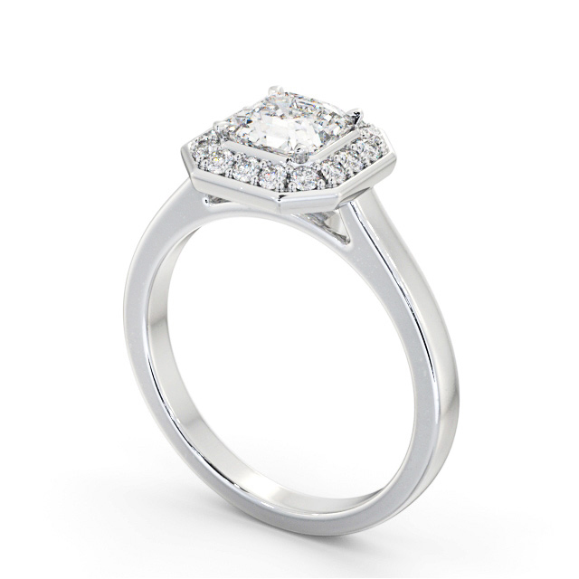 Halo Asscher Diamond Engagement Ring Palladium - Chadbury ENAS38_WG_SIDE