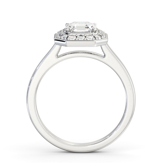 Halo Asscher Diamond Engagement Ring 18K White Gold - Chadbury ENAS38_WG_UP
