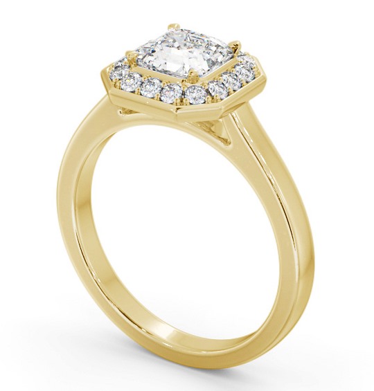 Halo Asscher Diamond Engagement Ring 18K Yellow Gold ENAS38_YG_THUMB1