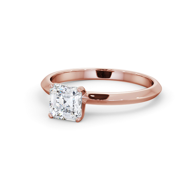 Asscher Diamond Engagement Ring 9K Rose Gold Solitaire - Kira ENAS39_RG_FLAT