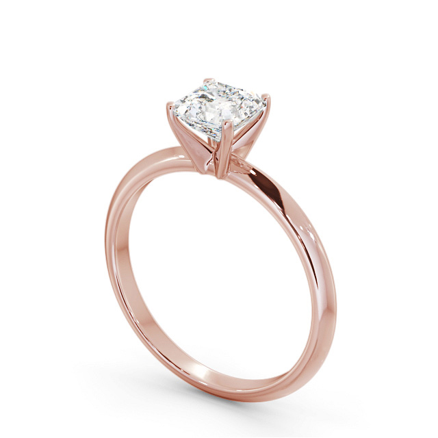Asscher Diamond Engagement Ring 9K Rose Gold Solitaire - Kira ENAS39_RG_SIDE