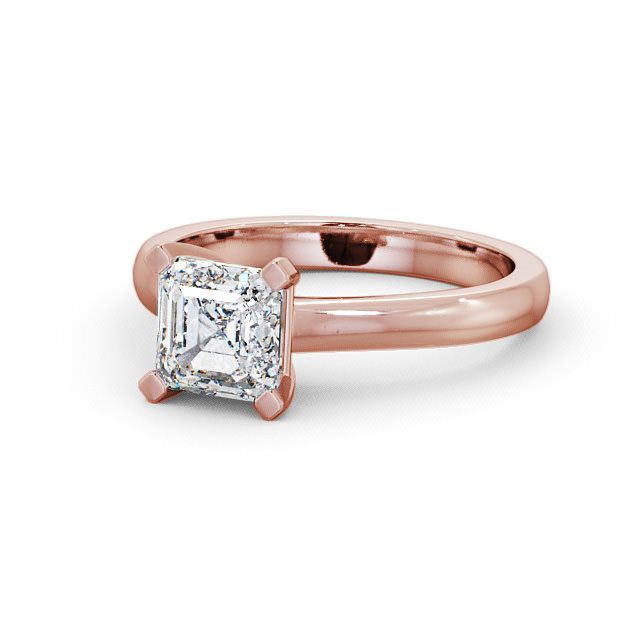 Asscher Diamond Engagement Ring 18K Rose Gold Solitaire - Dawley ENAS3_RG_FLAT
