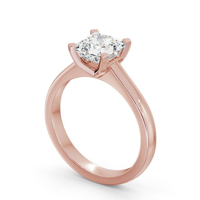 Asscher Diamond Engagement Ring 9K Rose Gold Solitaire - Dawley ENAS3_RG_SIDE