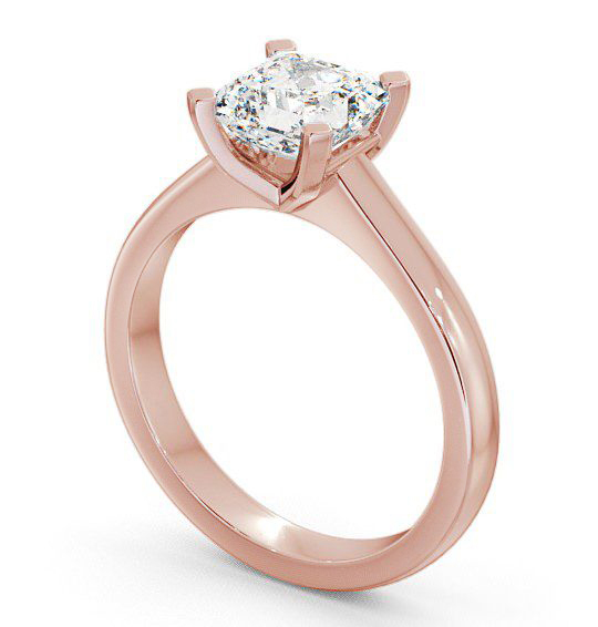 Asscher Diamond Square Prongs Engagement Ring 18K Rose Gold Solitaire ENAS3_RG_THUMB1