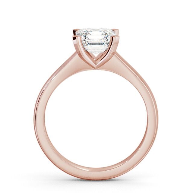 Asscher Diamond Engagement Ring 9K Rose Gold Solitaire - Dawley ENAS3_RG_UP