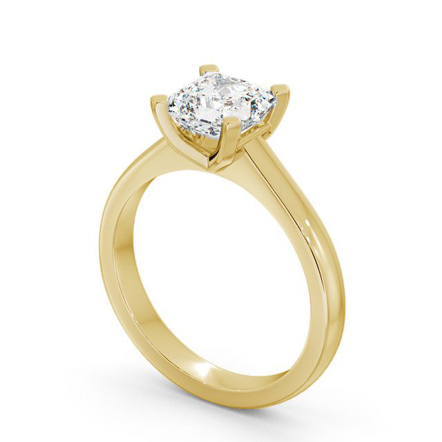 Asscher Diamond Engagement Ring 18K Yellow Gold Solitaire - Dawley ENAS3_YG_SIDE