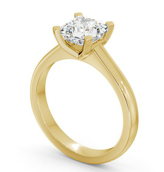 Asscher Diamond Square Prongs Engagement Ring 9K Yellow Gold Solitaire ENAS3_YG_THUMB1 