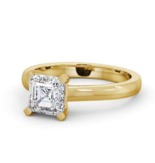 Asscher Diamond Square Prongs Engagement Ring 9K Yellow Gold Solitaire ENAS3_YG_THUMB2 