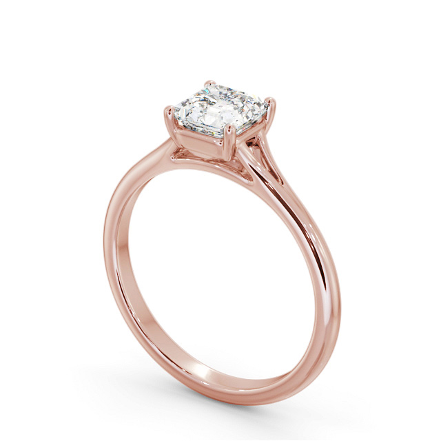 Asscher Diamond Engagement Ring 9K Rose Gold Solitaire - Moorley ENAS40_RG_SIDE