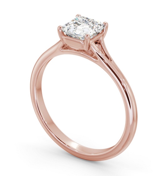 Asscher Diamond Floating Head Design Engagement Ring 18K Rose Gold Solitaire ENAS40_RG_THUMB1