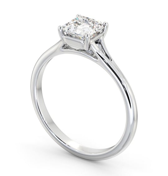 Asscher Diamond Floating Head Design Engagement Ring 18K White Gold Solitaire ENAS40_WG_THUMB1 