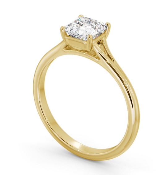 Asscher Diamond Floating Head Design Engagement Ring 9K Yellow Gold Solitaire ENAS40_YG_THUMB1