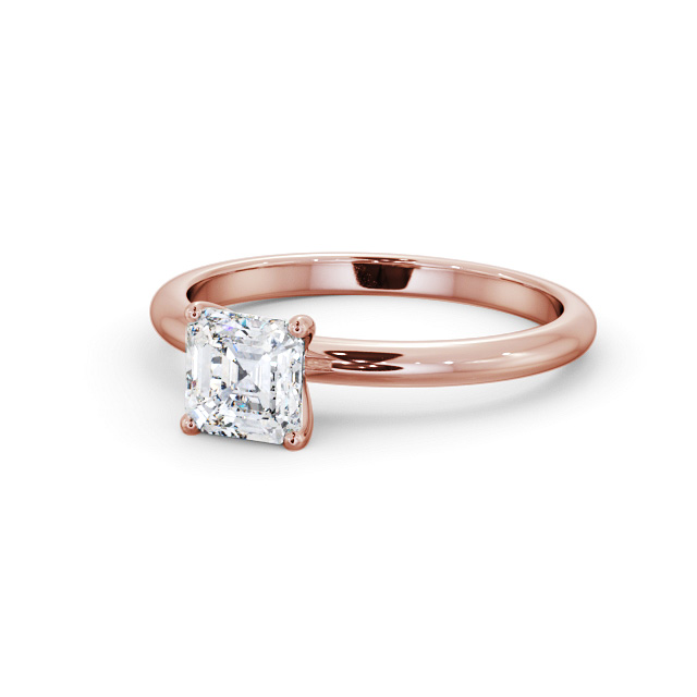 Asscher Diamond Engagement Ring 9K Rose Gold Solitaire - Blaine ENAS41_RG_FLAT