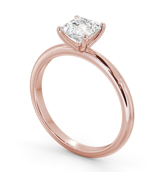 Asscher Diamond Sleek 4 Prong Engagement Ring 9K Rose Gold Solitaire ENAS41_RG_THUMB1