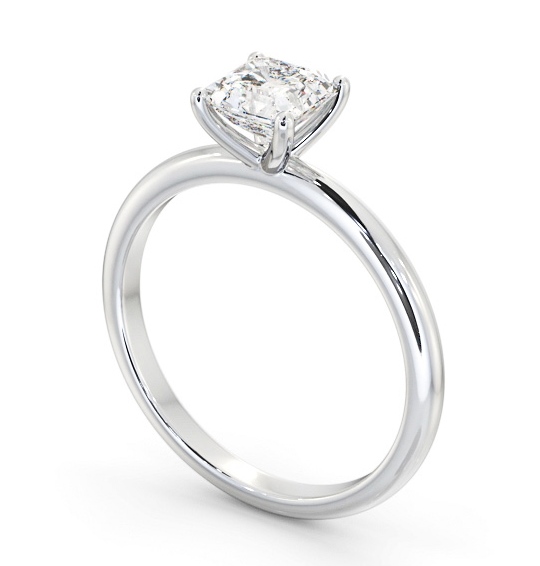 Asscher Diamond Sleek 4 Prong Engagement Ring 9K White Gold Solitaire ENAS41_WG_THUMB1