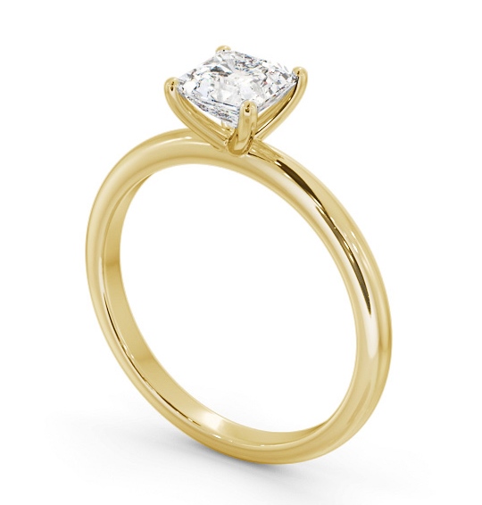 Asscher Diamond Sleek 4 Prong Engagement Ring 9K Yellow Gold Solitaire ENAS41_YG_THUMB1 