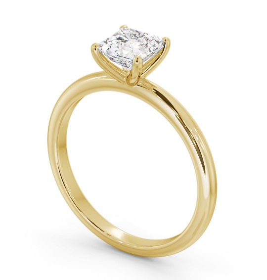 Asscher Diamond Sleek 4 Prong Engagement Ring 18K Yellow Gold Solitaire ENAS41_YG_THUMB1 