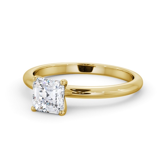 Asscher Diamond Sleek 4 Prong Engagement Ring 9K Yellow Gold Solitaire ENAS41_YG_THUMB2 