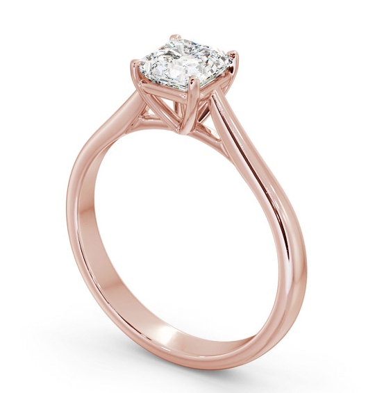 Asscher Diamond Engagement Ring 9K Rose Gold Solitaire - Oulston ENAS42_RG_THUMB1