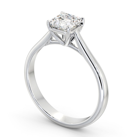 Asscher Diamond Classic 4 Prong Engagement Ring Platinum Solitaire ENAS42_WG_THUMB1