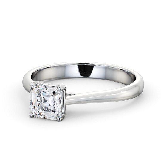  Asscher Diamond Engagement Ring Palladium Solitaire - Oulston ENAS42_WG_THUMB2 