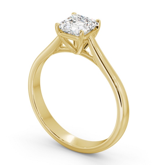 Asscher Diamond Classic 4 Prong Engagement Ring 18K Yellow Gold Solitaire ENAS42_YG_THUMB1 