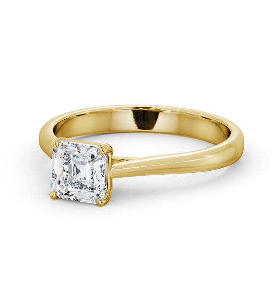  Asscher Diamond Engagement Ring 9K Yellow Gold Solitaire - Oulston ENAS42_YG_THUMB2 